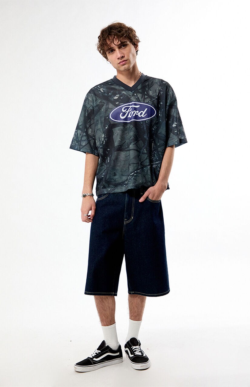 Emblem Logo Tree Camo Mesh Short Sleeve Jersey