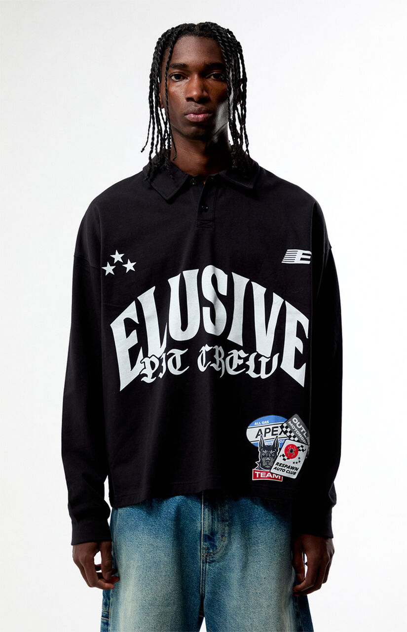 Elusive Pit Crew Long Sleeve Rugby Shirt