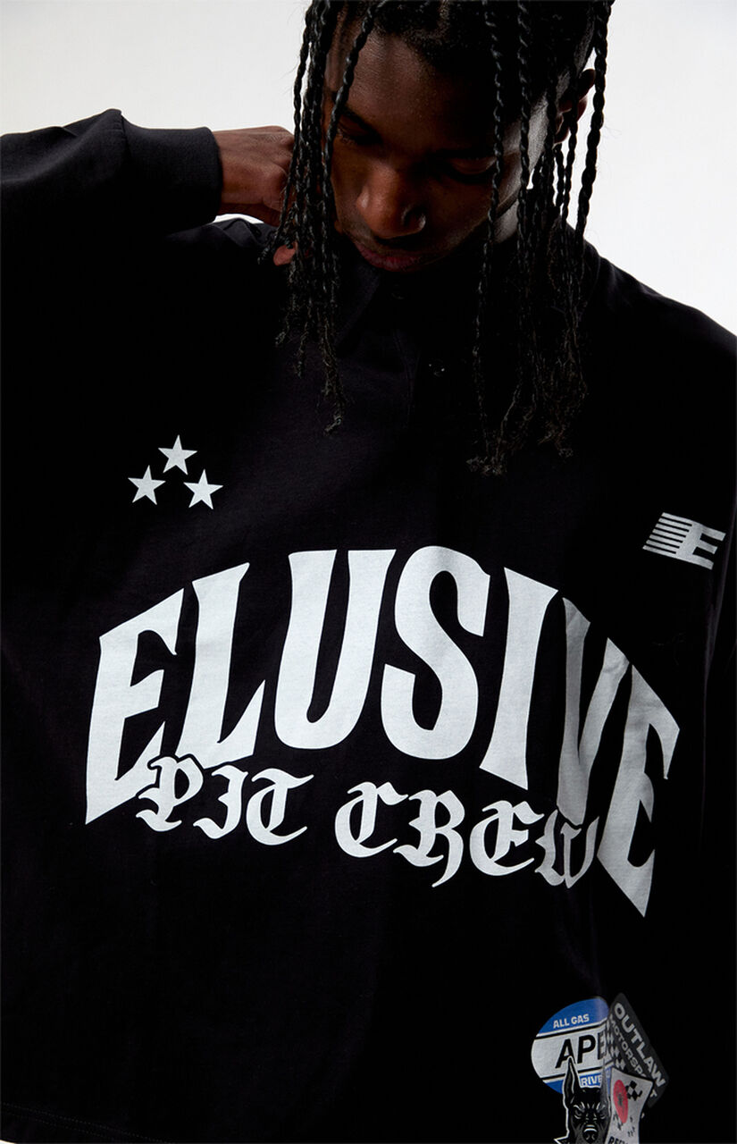 Elusive Pit Crew Long Sleeve Rugby Shirt