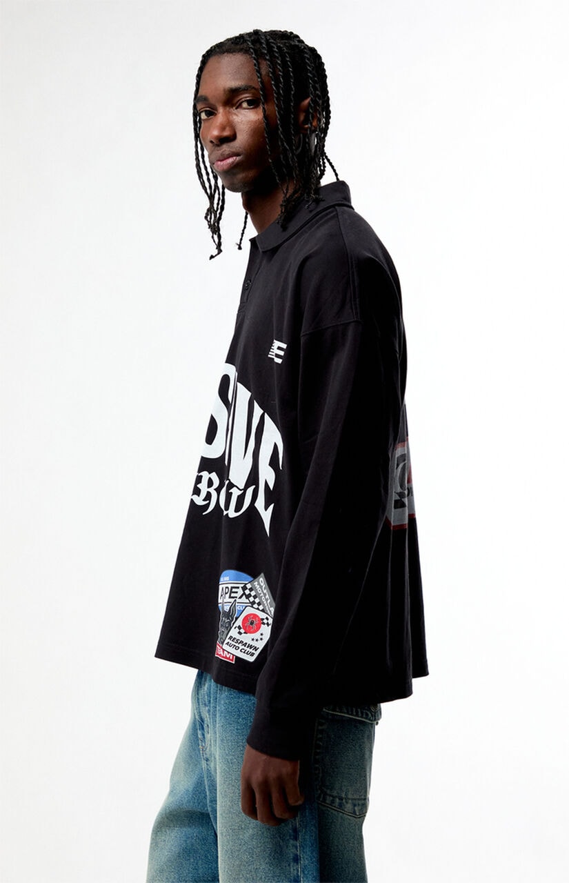 Elusive Pit Crew Long Sleeve Rugby Shirt