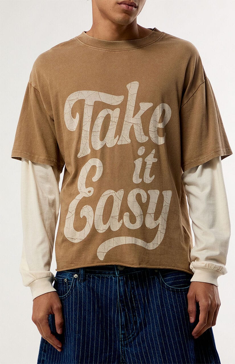 Take It Easy 2fer Long Sleeve Layered T-Shirt