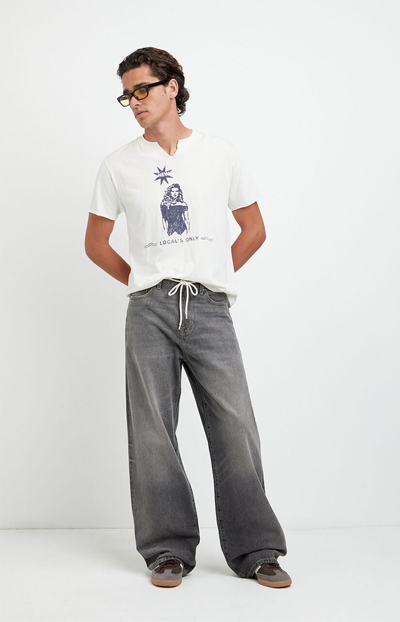 Blake Extreme Baggy Jeans Drawstring Gray