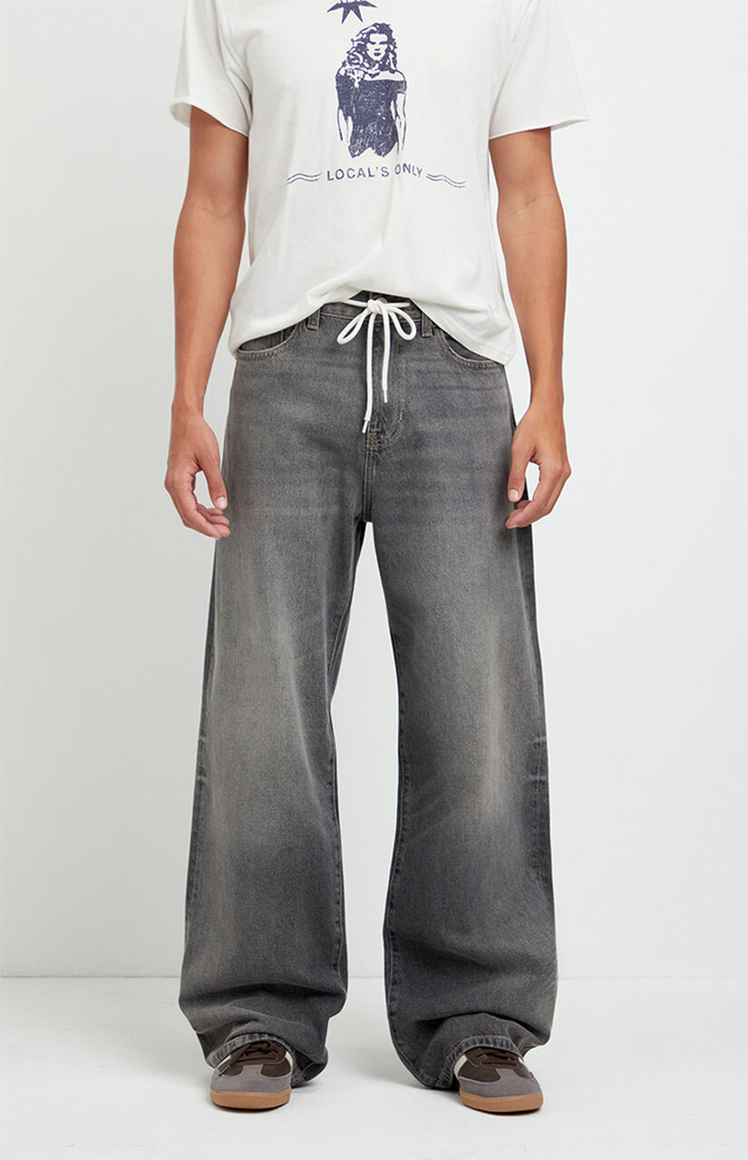 Blake Extreme Baggy Jeans Drawstring Gray