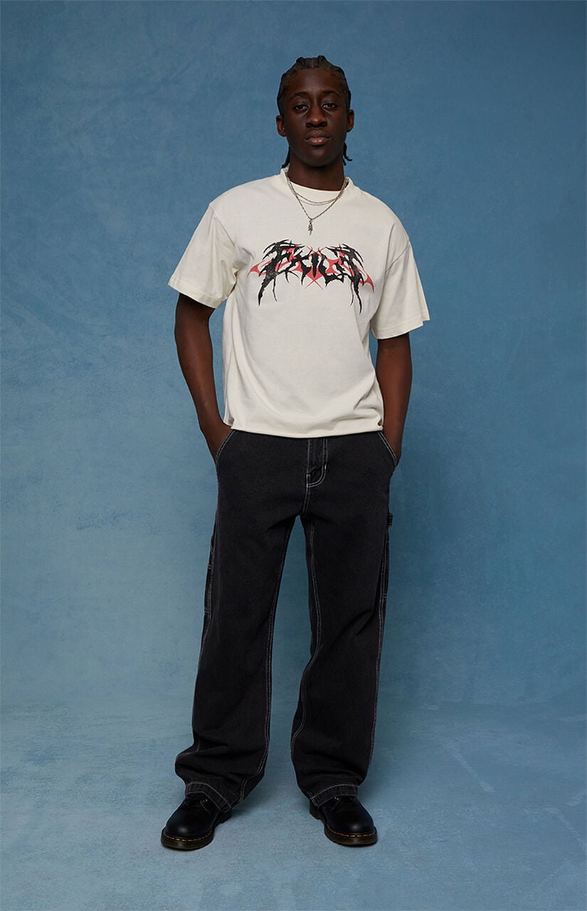 Dylan Baggy Jeans Carpenter Contrast Stitch Black