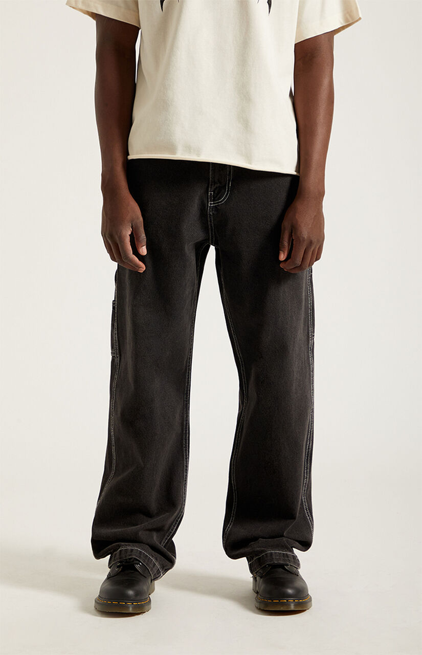 Dylan Baggy Jeans Carpenter Contrast Stitch Black