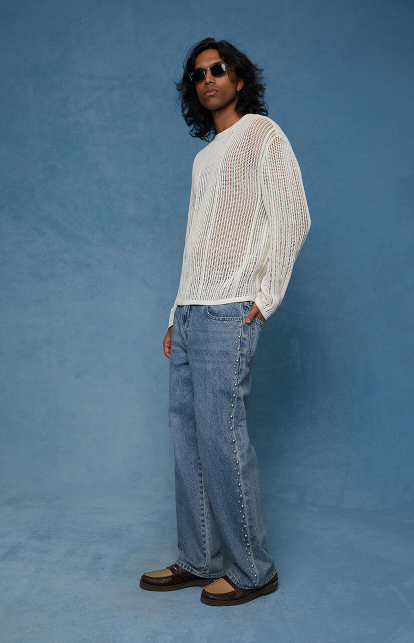 Dylan Baggy Jeans Studded Medium Blue