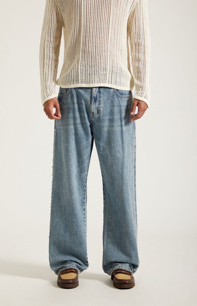 Dylan Baggy Jeans Studded Medium Blue