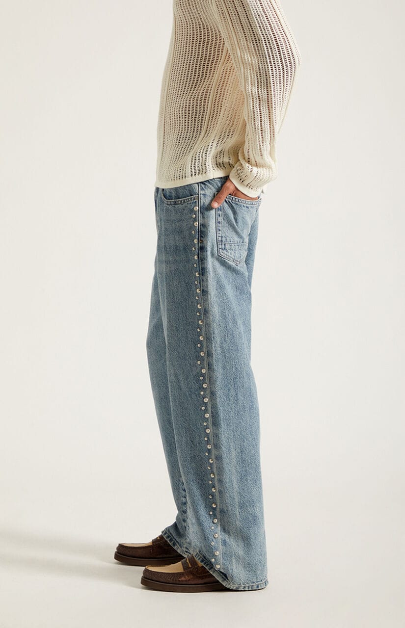 Dylan Baggy Jeans Studded Medium Blue