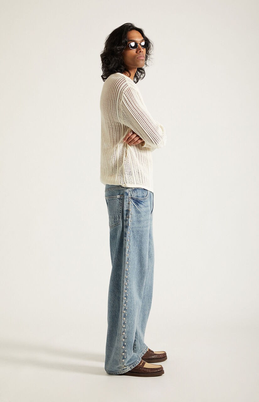 Dylan Baggy Jeans Studded Medium Blue