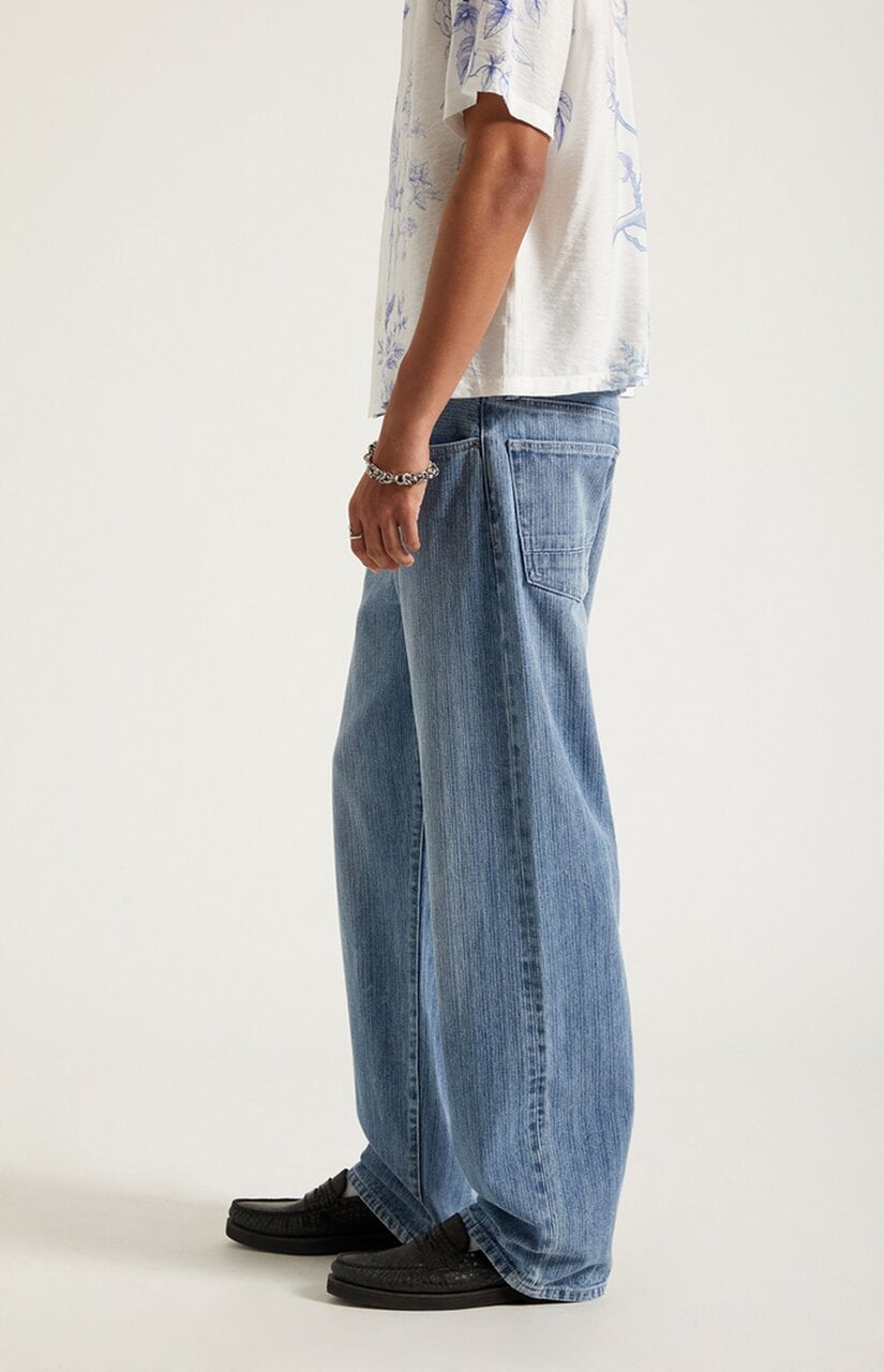 Dylan Baggy Jeans Textured Medium Blue
