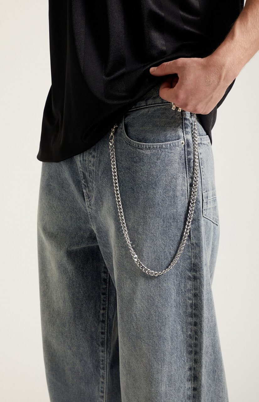 Blake Extreme Baggy Jeans Chain Washed Gray
