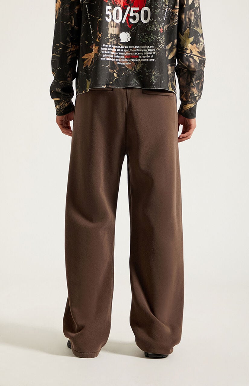 Brown Fleece Extreme Baggy Sweatpants