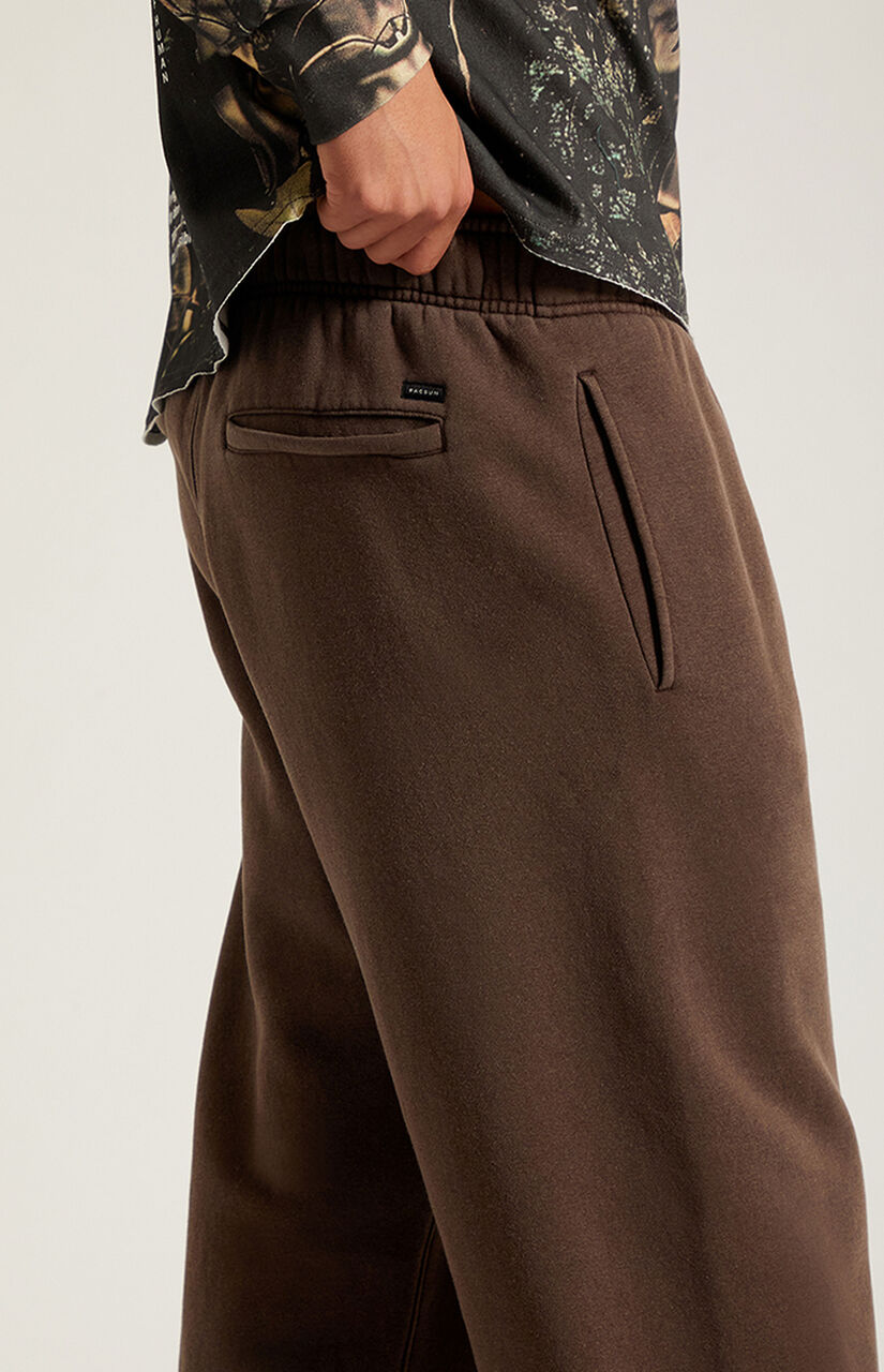 Brown Fleece Extreme Baggy Sweatpants