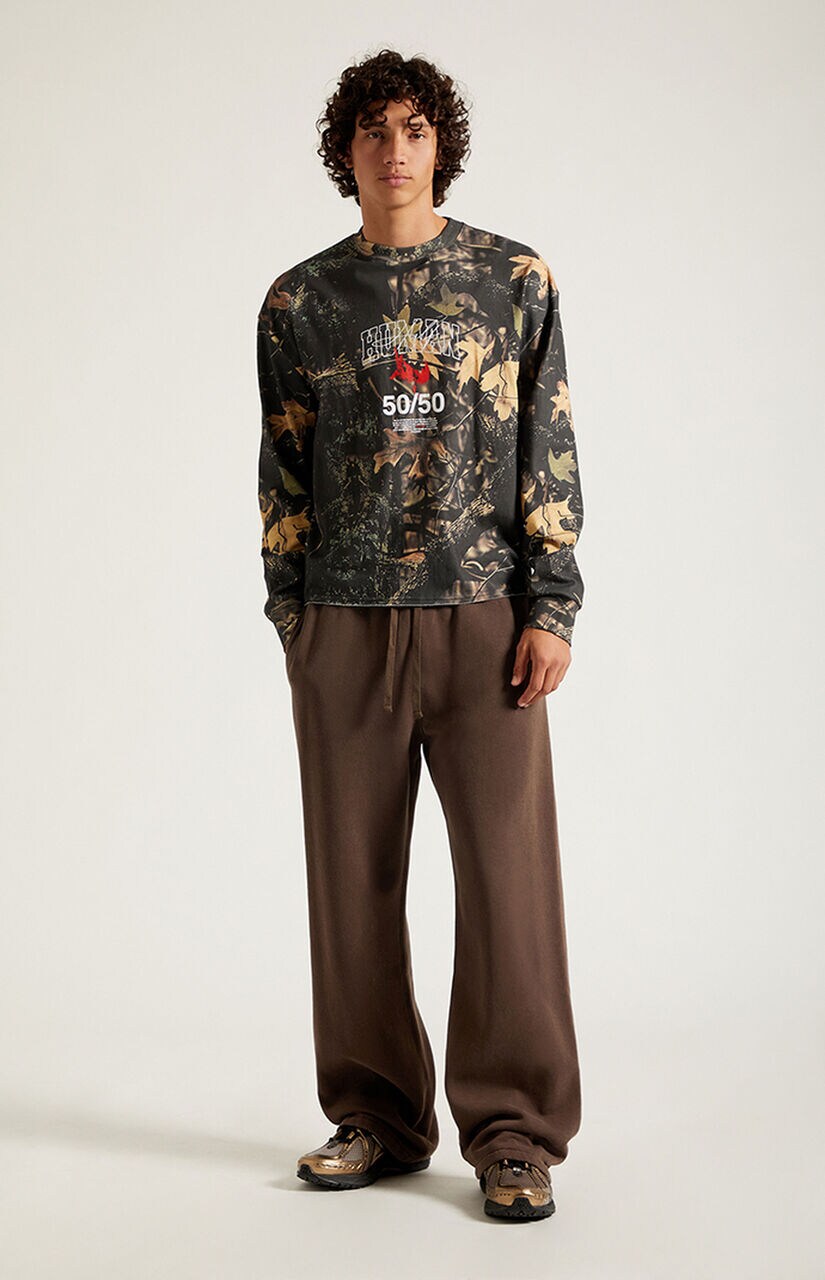 Brown Fleece Extreme Baggy Sweatpants