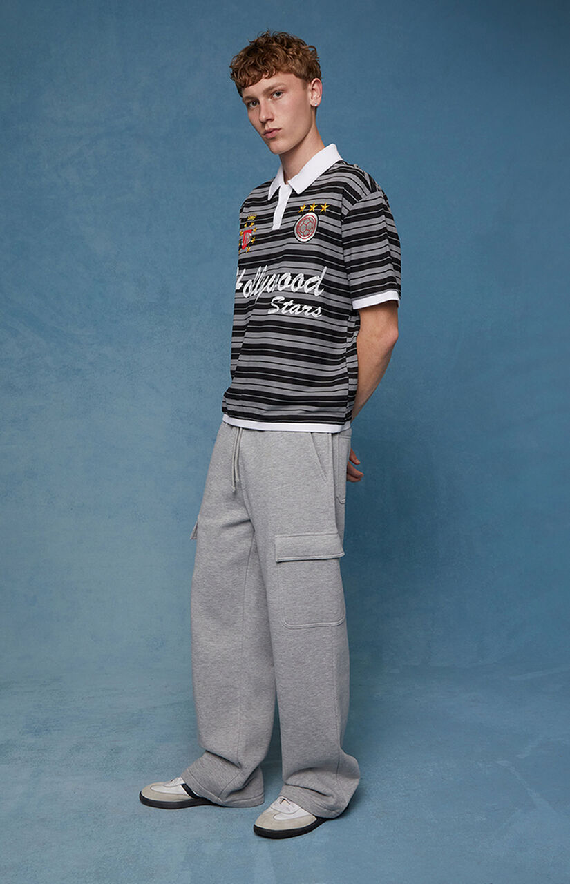 Gray Fleece Extreme Baggy Cargo Sweatpants