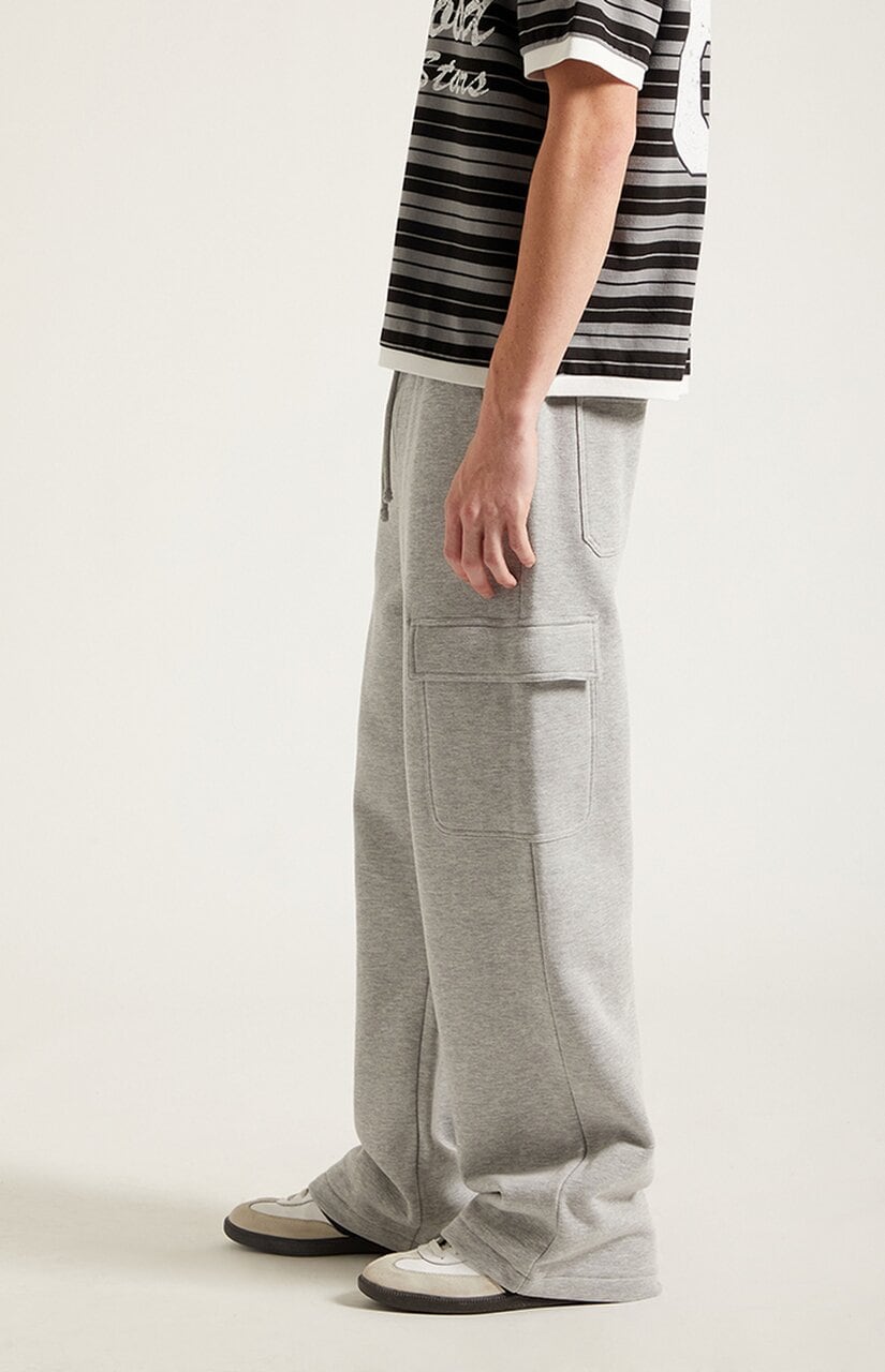 Gray Fleece Extreme Baggy Cargo Sweatpants