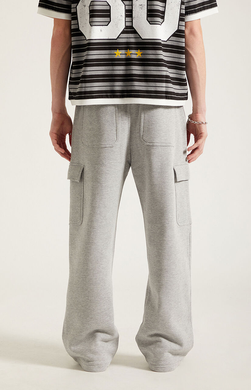 Gray Fleece Extreme Baggy Cargo Sweatpants