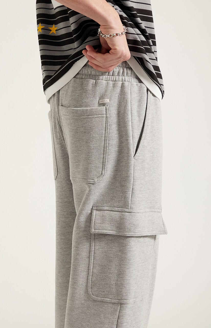 Gray Fleece Extreme Baggy Cargo Sweatpants