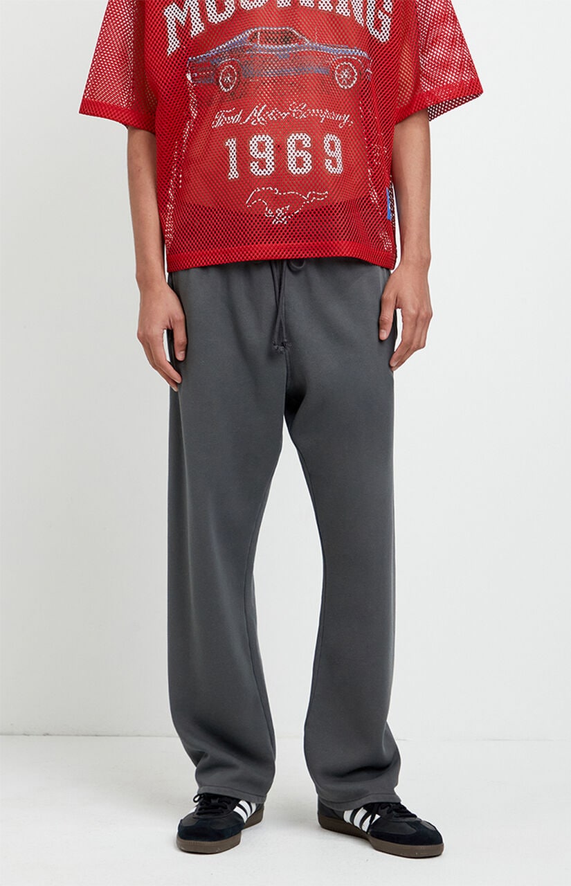 Washed Black Johnny Fleece Straight Sweatpants