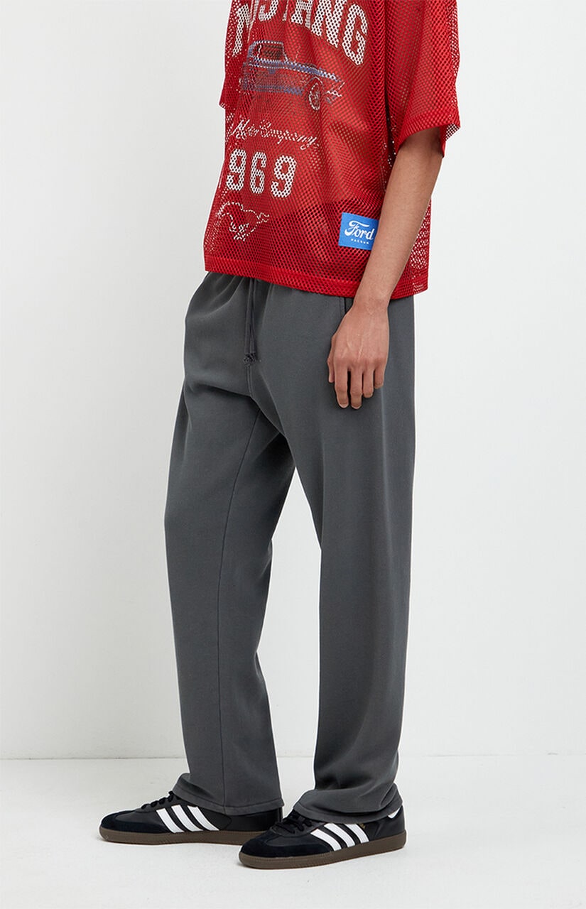 Washed Black Johnny Fleece Straight Sweatpants