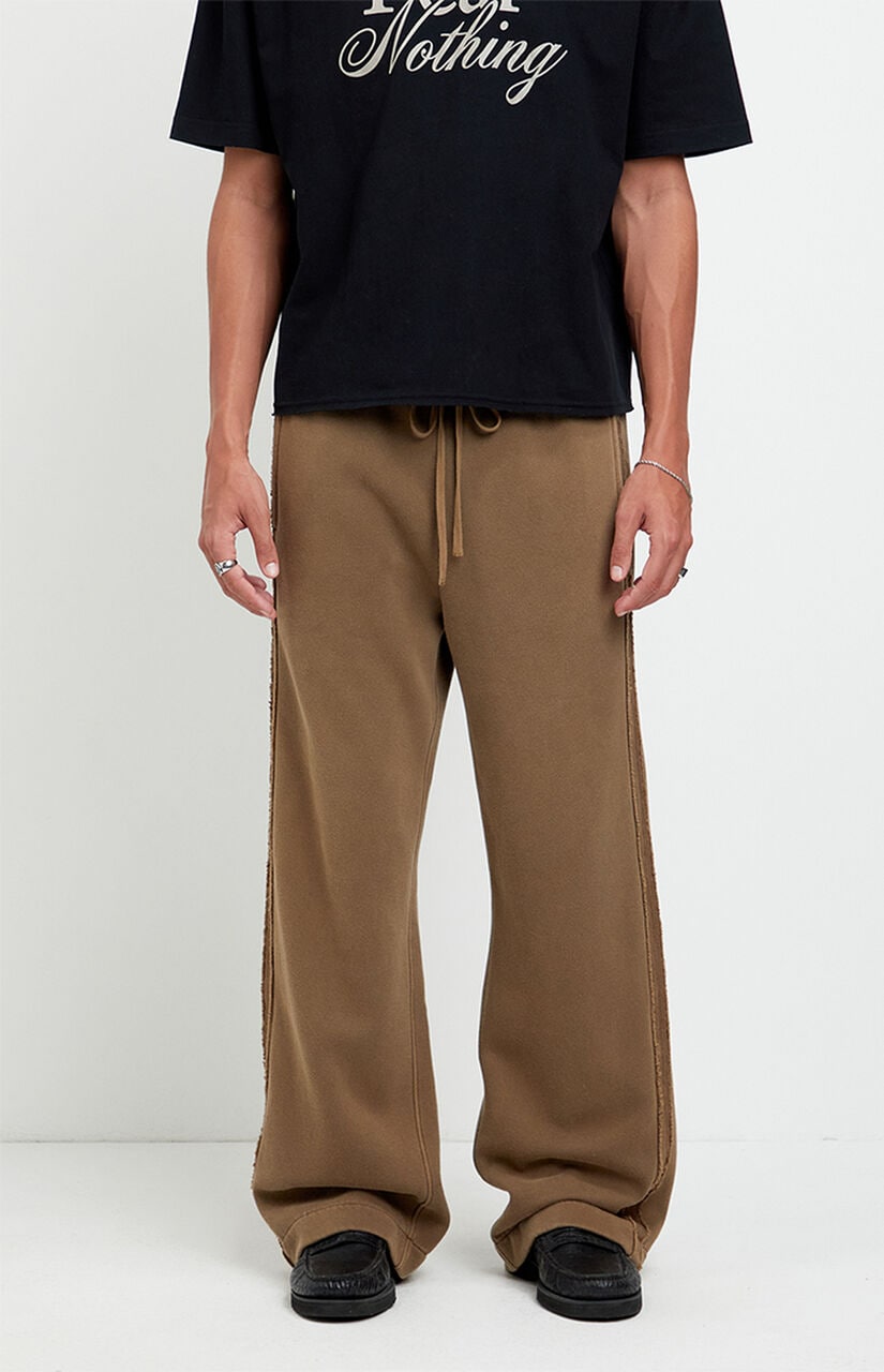 Brown Elmer Stripe Fleece Extreme Baggy Sweatpants