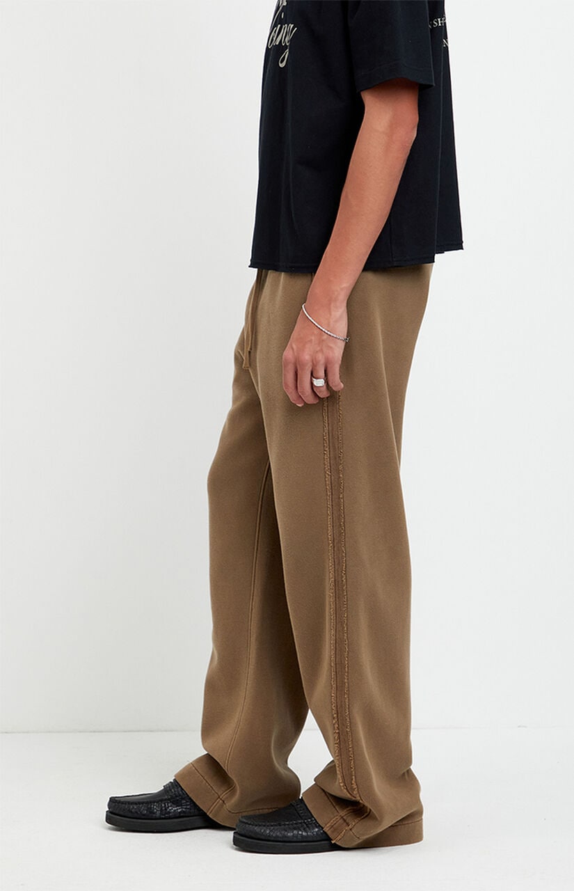 Brown Elmer Stripe Fleece Extreme Baggy Sweatpants