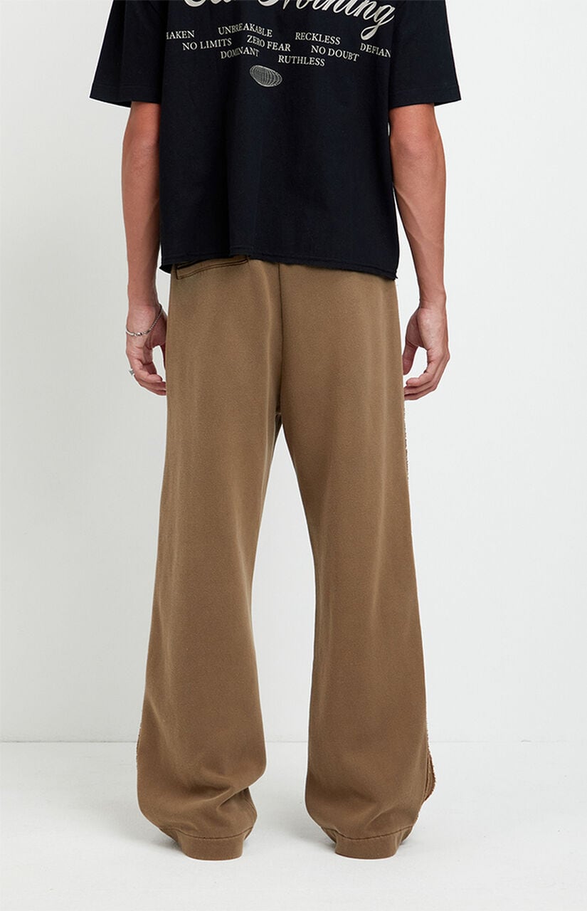 Brown Elmer Stripe Fleece Extreme Baggy Sweatpants
