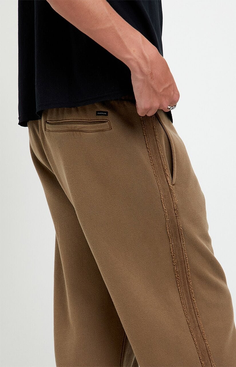 Brown Elmer Stripe Fleece Extreme Baggy Sweatpants