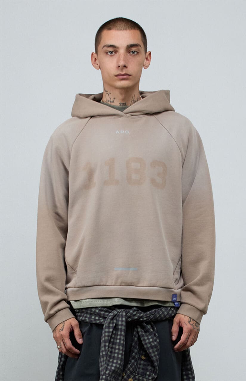 1183 Khaki Vintage Wash Heavyweight Raglan Oversized Fleece Hoodie