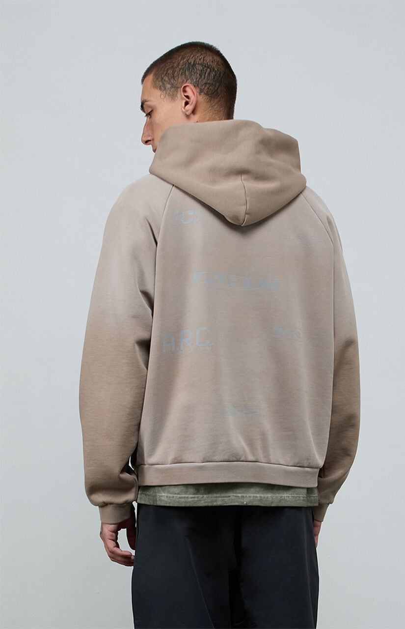 1183 Khaki Vintage Wash Heavyweight Raglan Oversized Fleece Hoodie