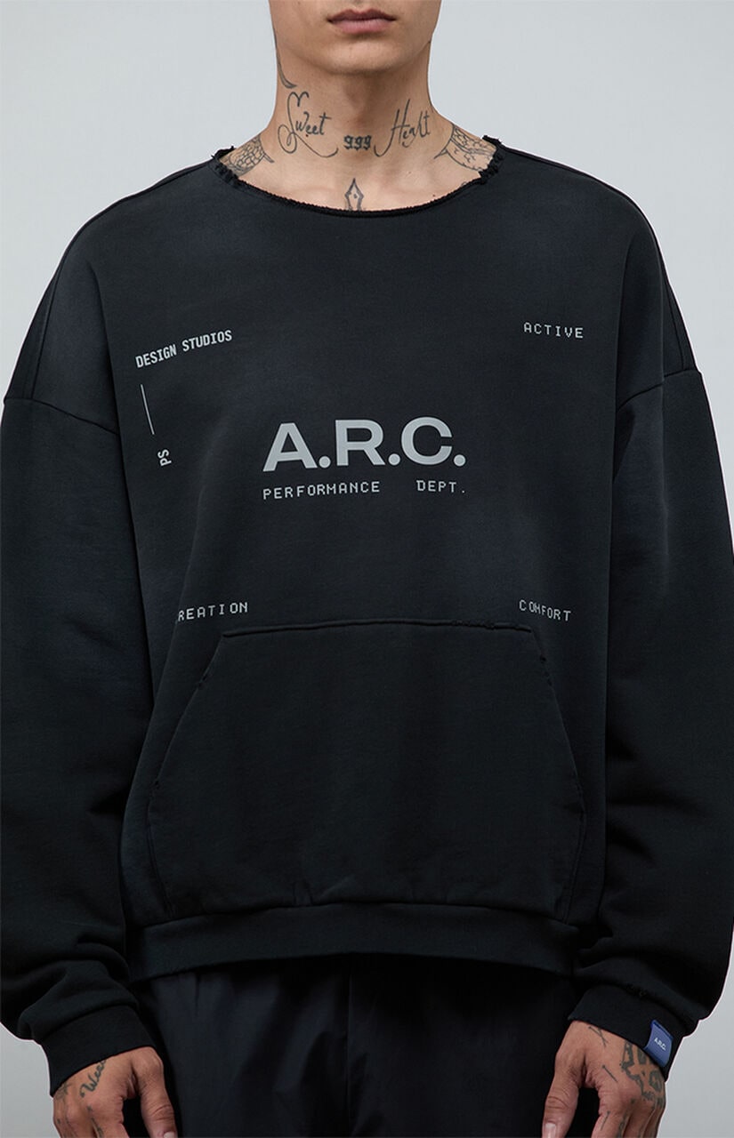 Black Vintage Wash Heavyweight Fleece Cutoff Sweatshirt