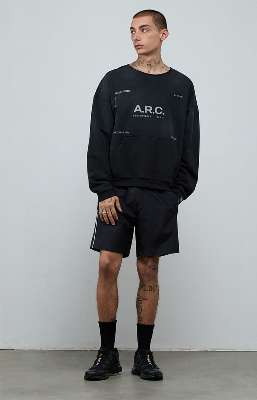 Black Vintage Wash Heavyweight Fleece Cutoff Sweatshirt