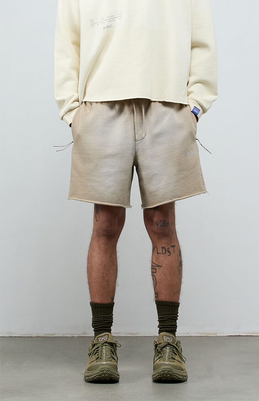 Active Khaki Cutoff Fleece Sweat Shorts
