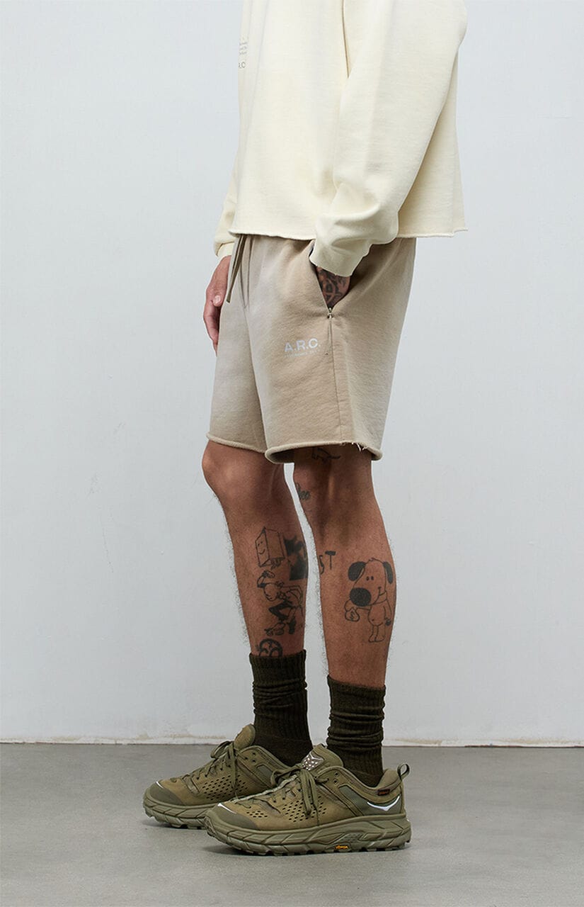 Active Khaki Cutoff Fleece Sweat Shorts