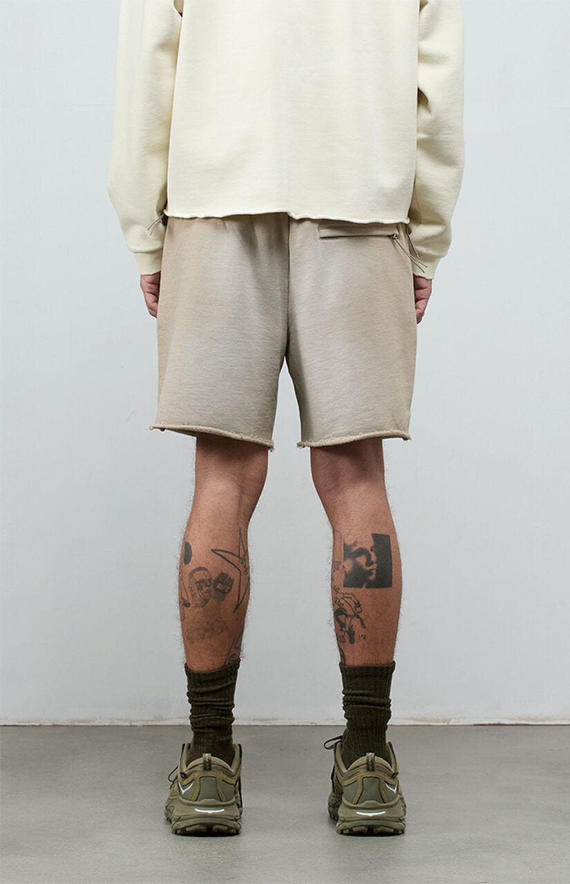 Active Khaki Cutoff Fleece Sweat Shorts