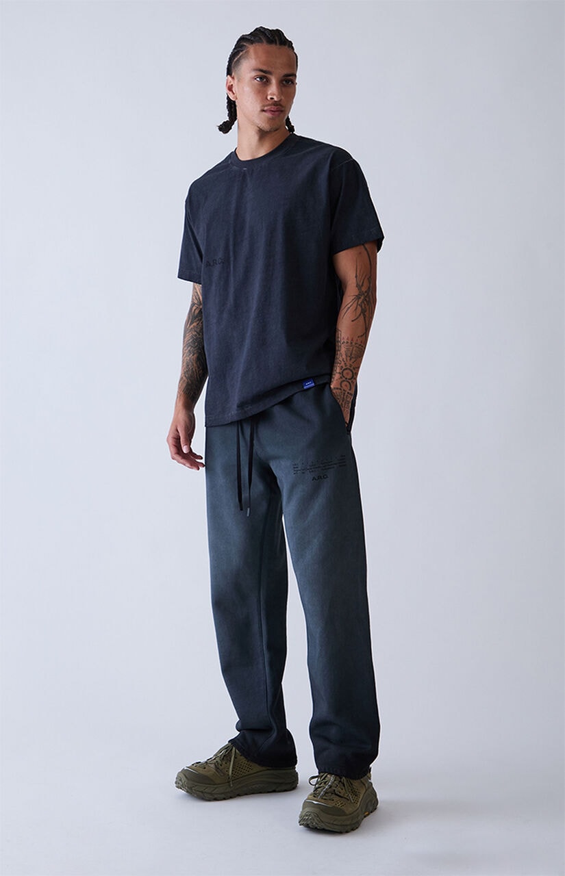 Black Washed Heavyweight Fleece Baggy Sweatpants