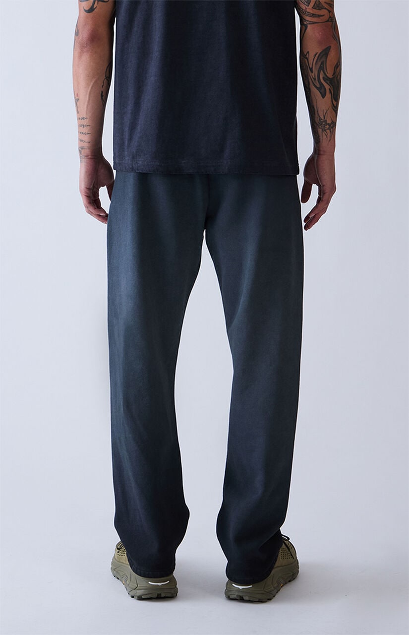 Black Washed Heavyweight Fleece Baggy Sweatpants