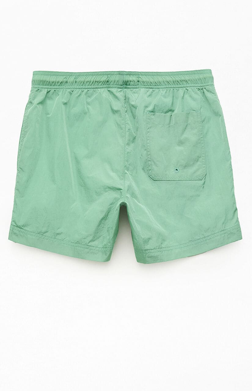Green Crinkle 4.5" Swim Trunks