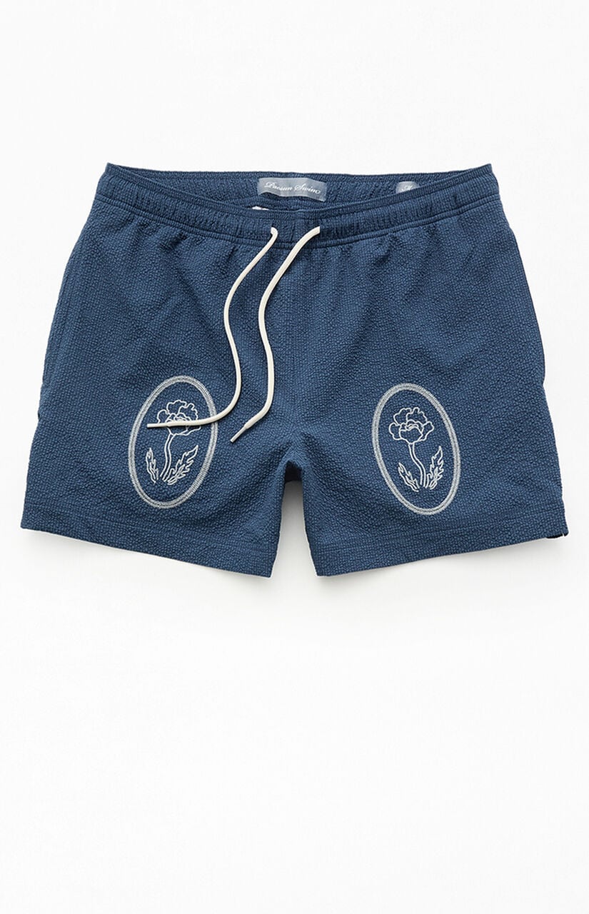 Lotus Seersucker 4.5" Swim Trunks