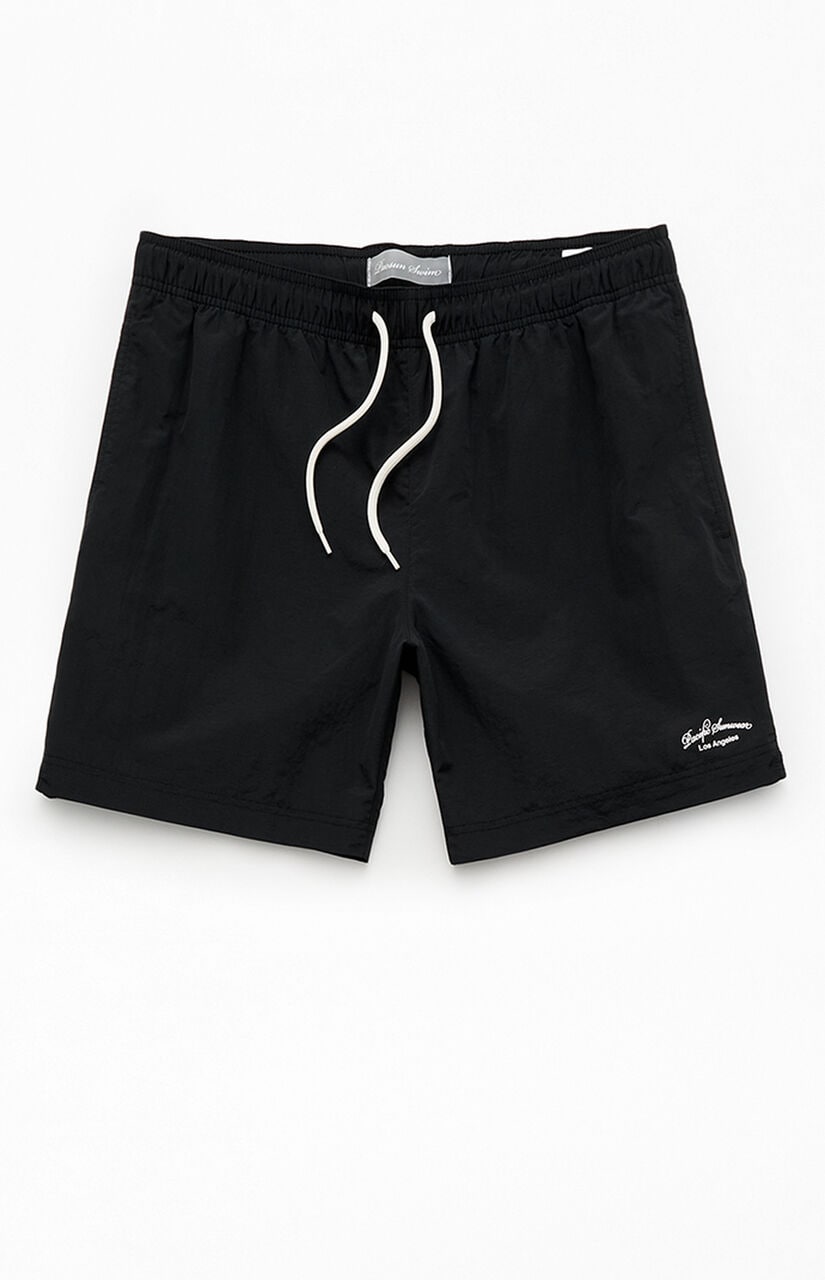 Black Collegiate 6.5" Swim Trunks