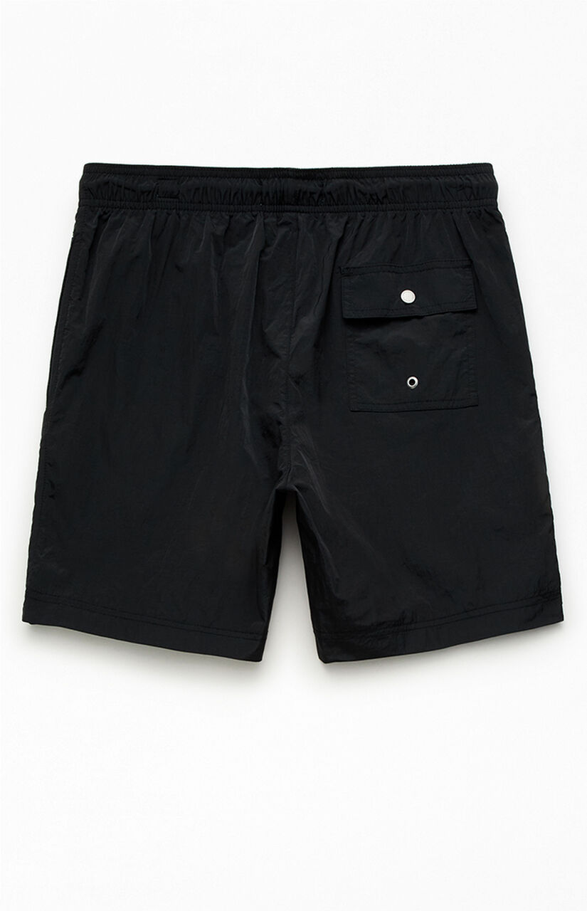 Black Salt Solid 6" Volley Swim Trunks