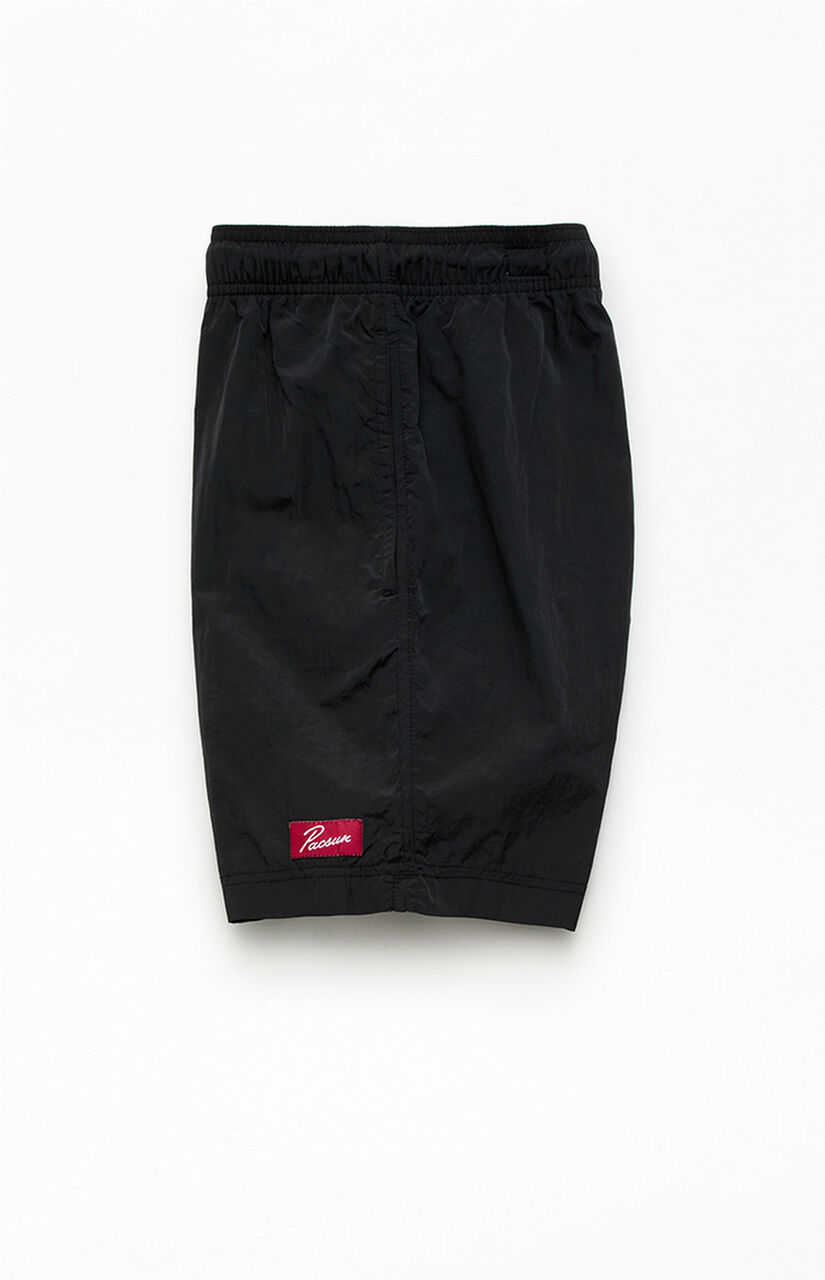 Black Salt Solid 6" Volley Swim Trunks