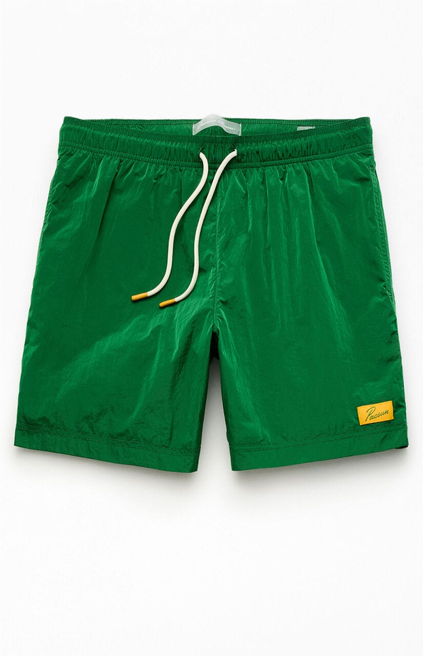 Green Salt Solid 6" Volley Swim Trunks