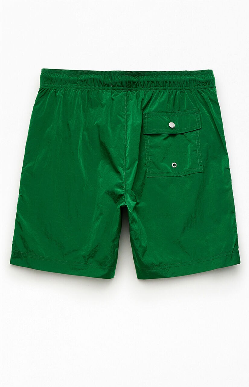 Green Salt Solid 6" Volley Swim Trunks