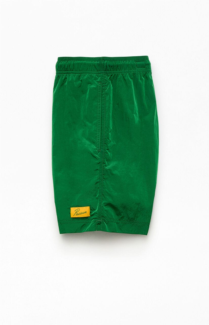 Green Salt Solid 6" Volley Swim Trunks