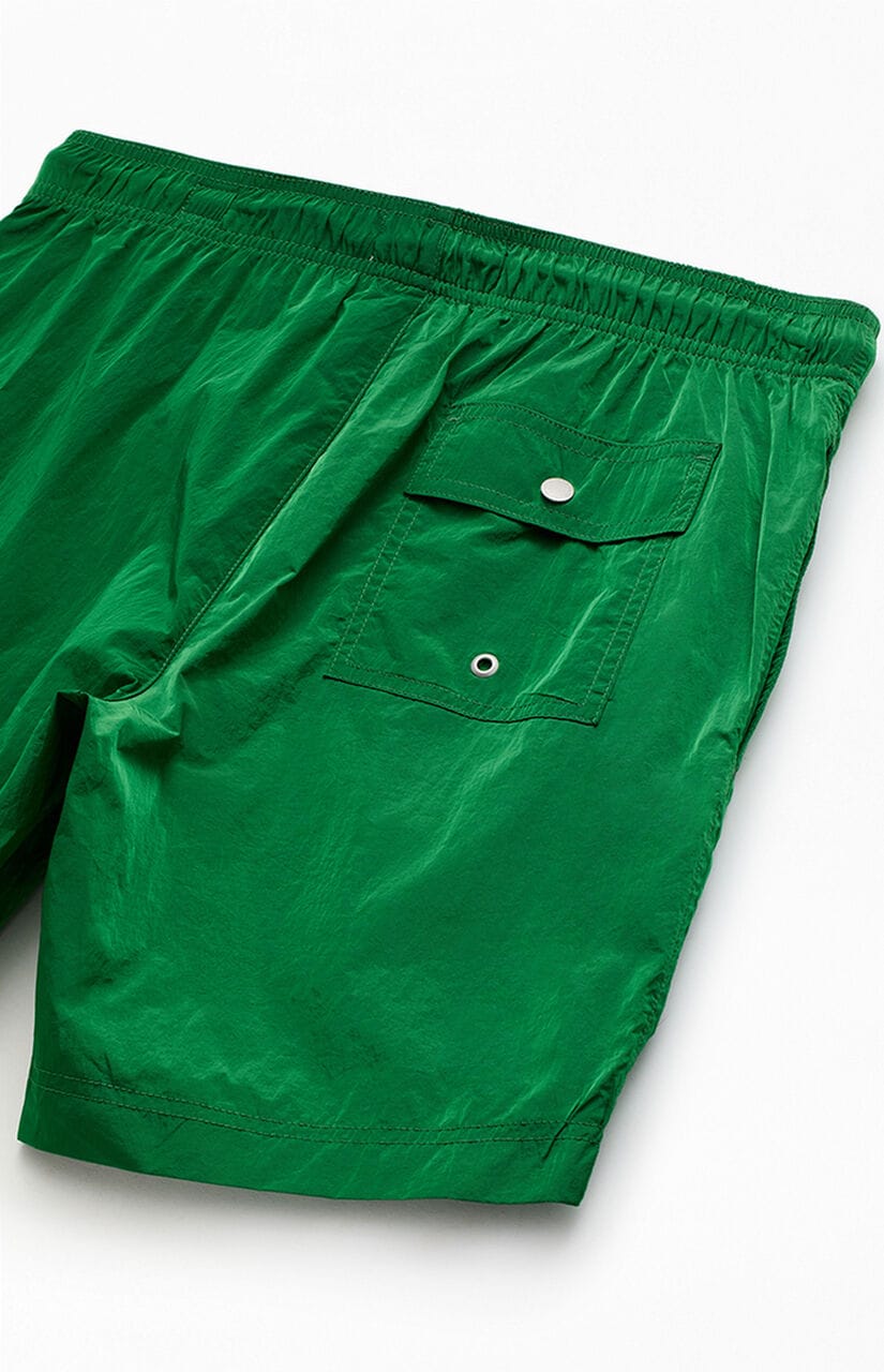 Green Salt Solid 6" Volley Swim Trunks