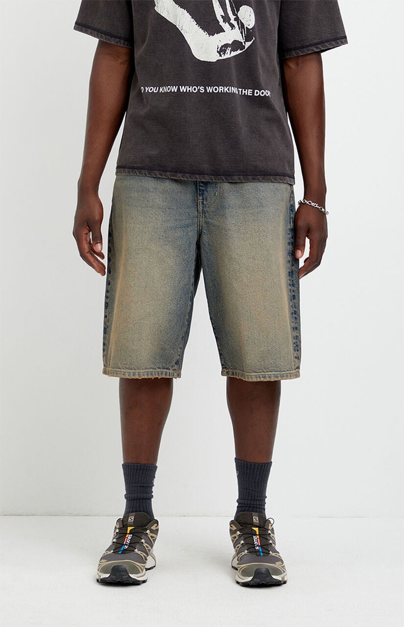 Austin Extreme Baggy Jean Shorts Dark Blue Tint