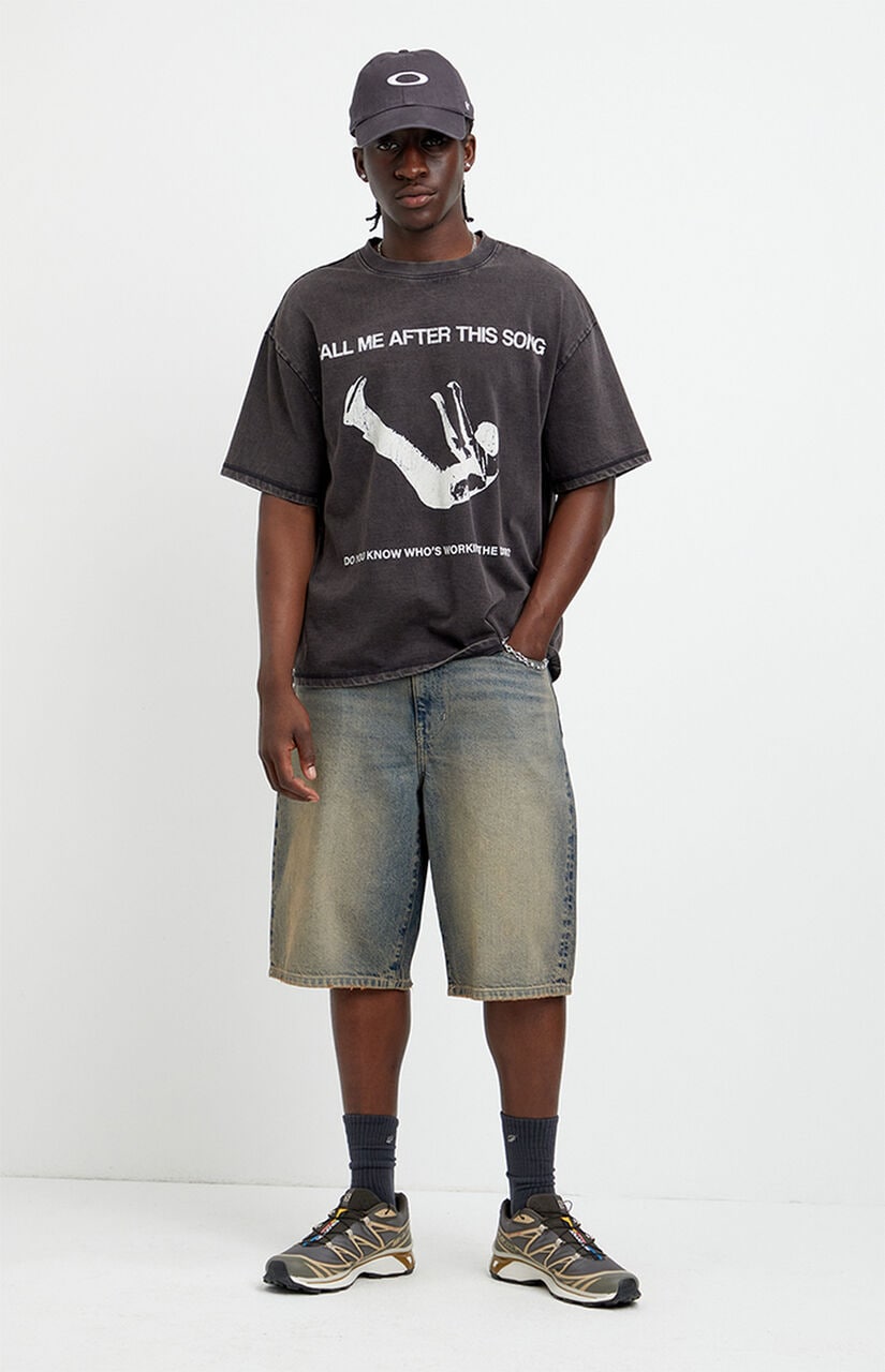 Austin Extreme Baggy Jean Shorts Dark Blue Tint
