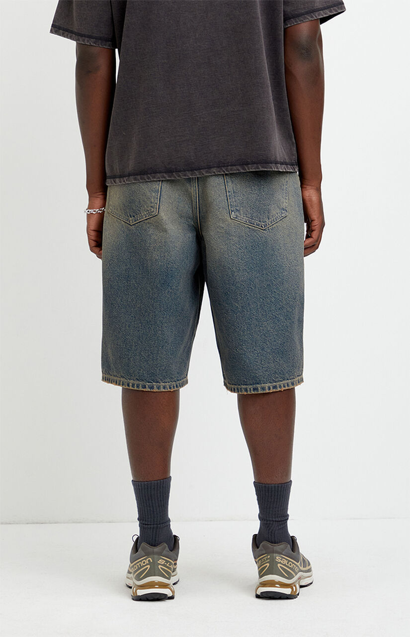 Austin Extreme Baggy Jean Shorts Dark Blue Tint