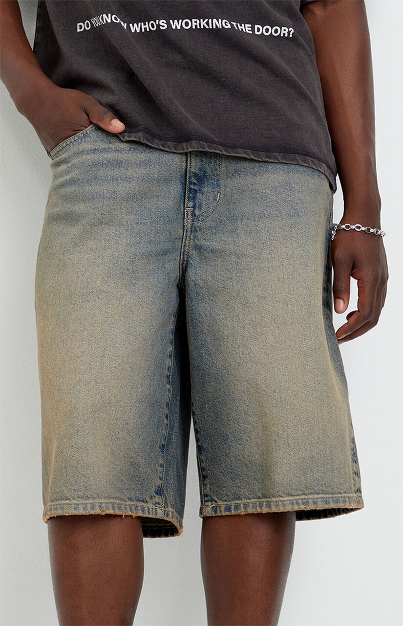 Austin Extreme Baggy Jean Shorts Dark Blue Tint